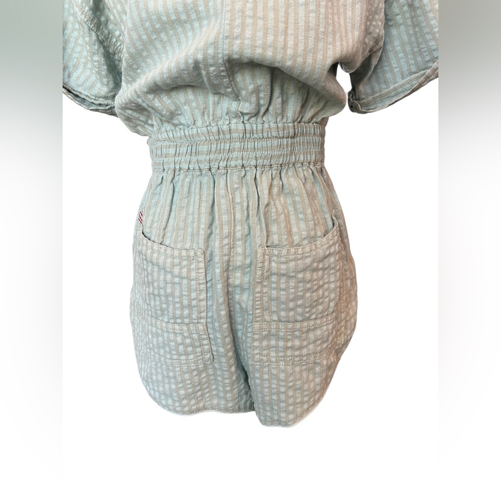 🆕 💙 NWT URBAN OUTFITTERS BDG Light Blue Devon Linen Romper | Women’s Size Small - Picture 6 of 13